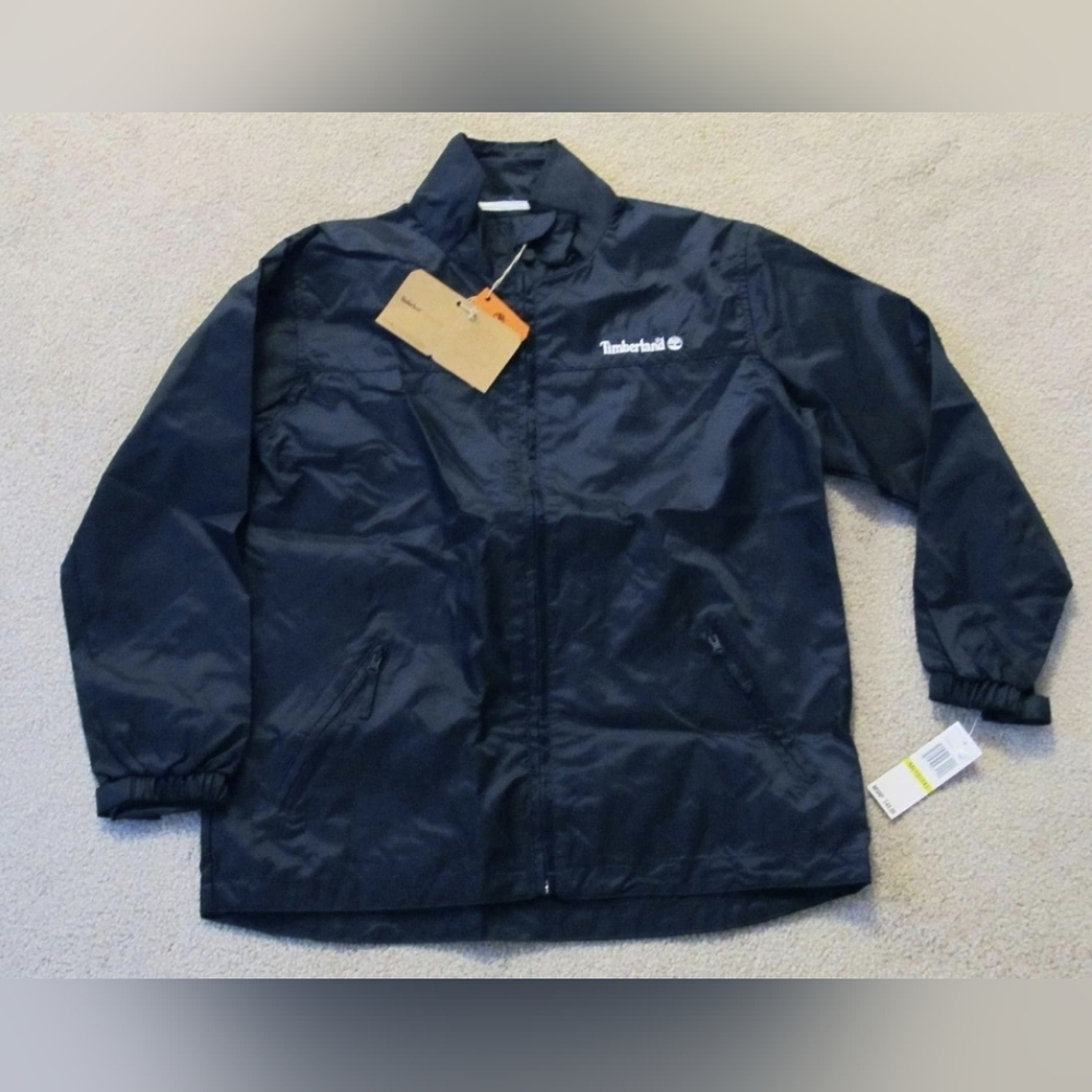 Timberland Sz. M (12-14) young adult, nylon windbreaker jacket, navy blue